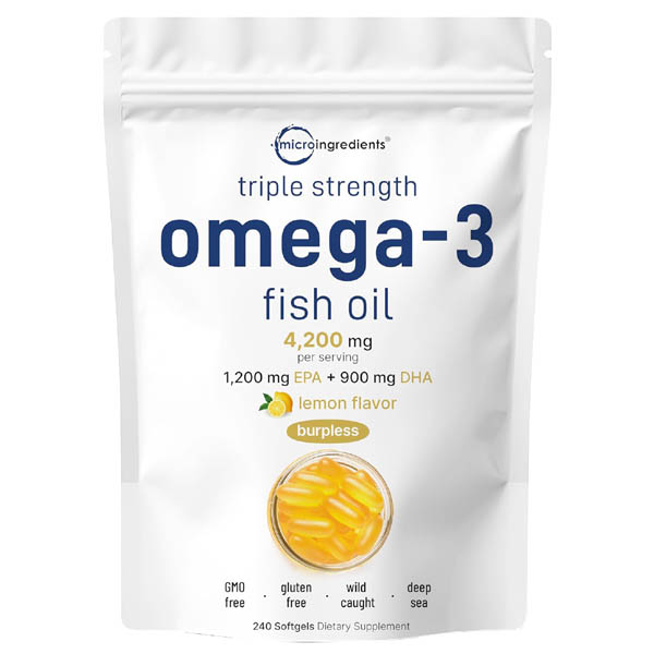 Micro Ingredients Triple Strength Omega 3 Fish Oil 4200mg