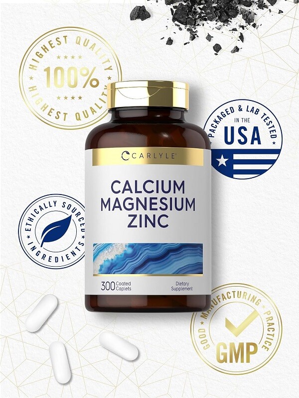Carlyle Calcium Magnesium Zinc + D3 & Boron – 300 Caplets (Dietary Supplement) - Image 3