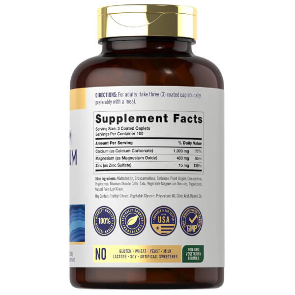 Carlyle Calcium Magnesium Zinc + D3 & Boron – 300 Caplets (Dietary Supplement) - Image 2