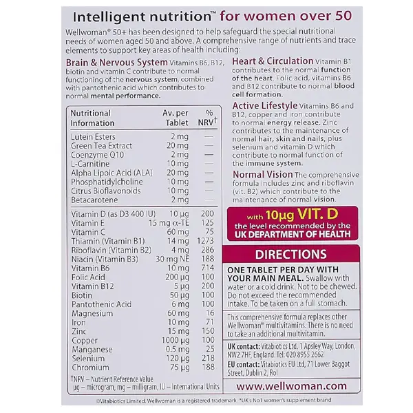 Wellwoman Vitabiotics 50+