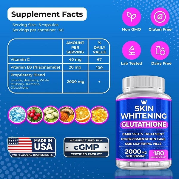 Skin Whitening Glutathione 2000mg