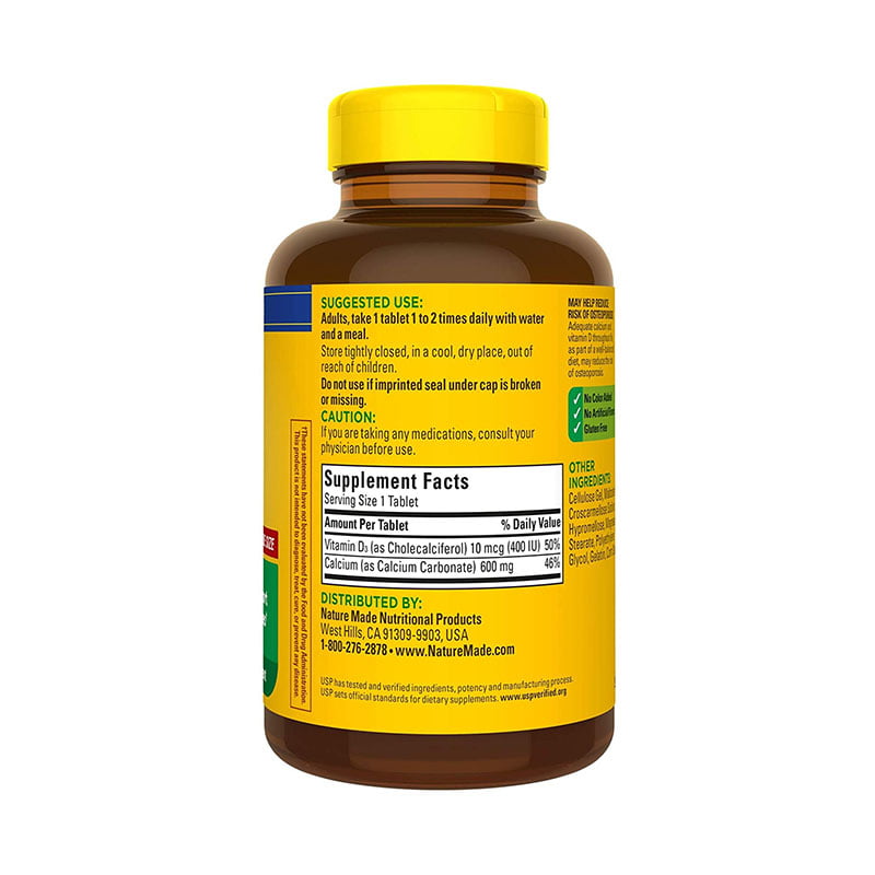 Nature Made Calcium 600 mg with Vitamin D3 – Bone Health Dietary Supplement (220 Tablets) - Image 3