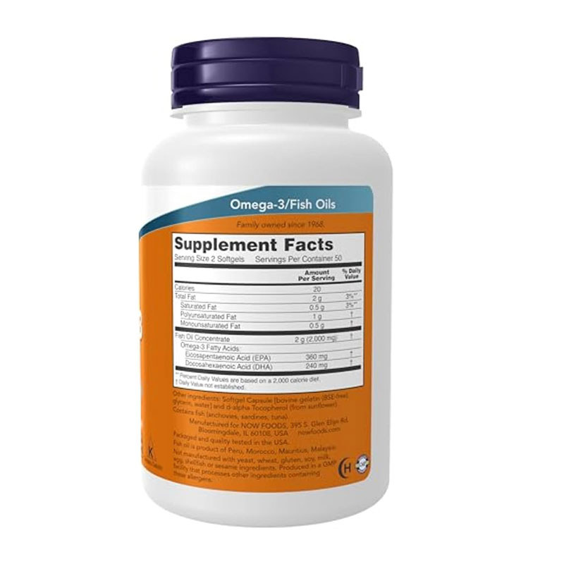Shop NOW Foods Molecularly Distilled Omega-3 Fish Oil 1000 mg 100 Softgels at PureGlamer. Cardiovascular support with 180 EPA / 120 DHA per softgel. Fast delivery across Bangladesh.