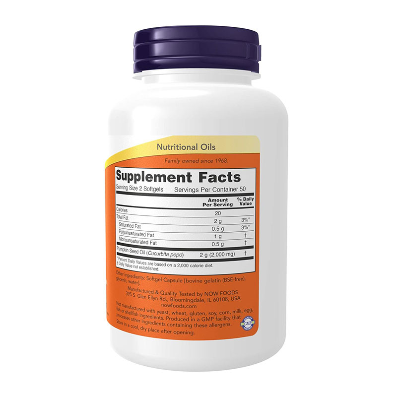 Shop NOW Foods Cold Pressed Pumpkin Seed Oil 1000 mg 100 Softgels at PureGlamer. Packed with essential fatty acids and phytosterols. Fast delivery across Bangladesh.